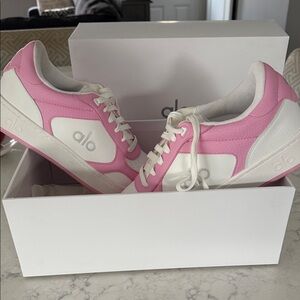 ALO Yoga Pink and White Women's Sneakers